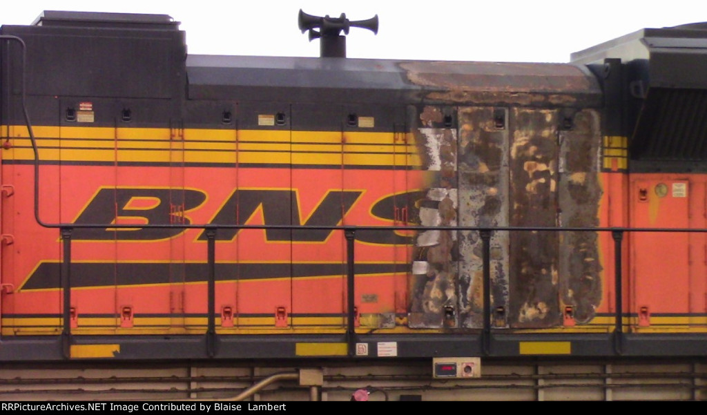 BNSF logo burnt